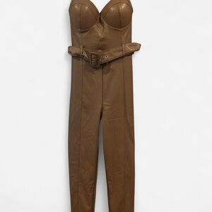 Brown leather Jumpsuit